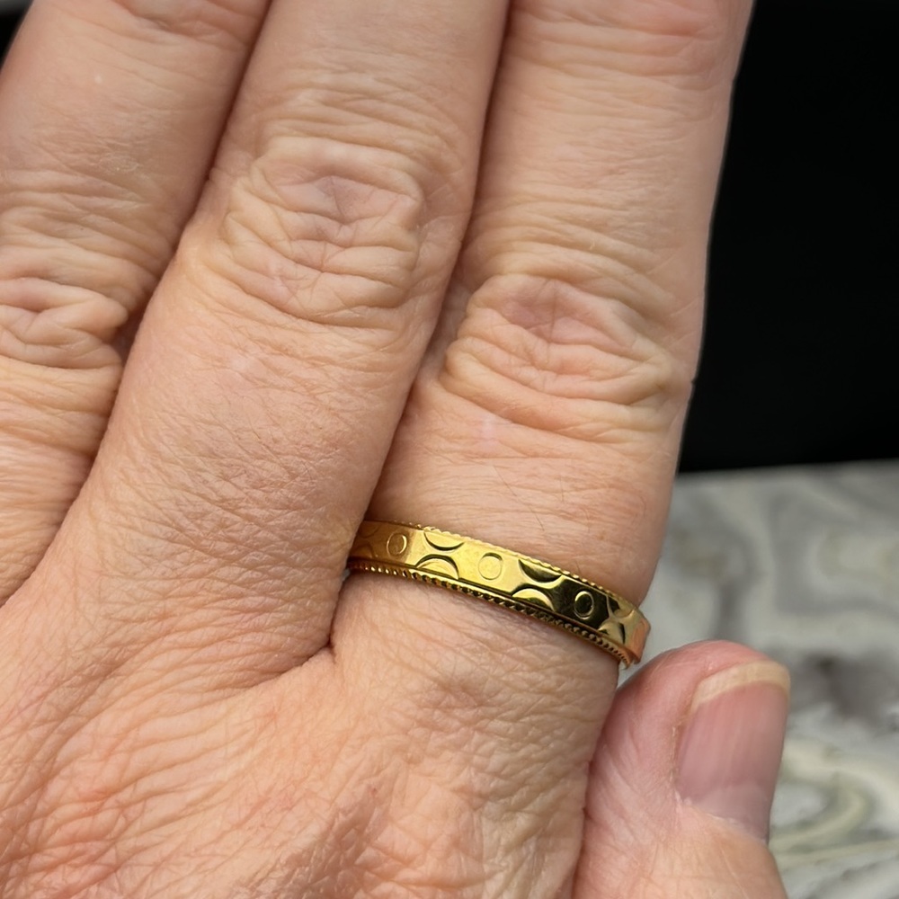 4mm Gold Stainless Ring, Various Sizes